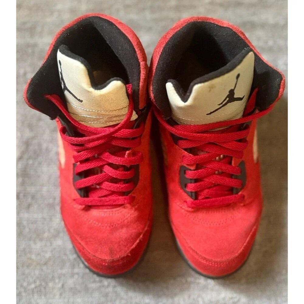 Nike Air Jordan 5 Retro Raging Bull University Red Black Kids Size 2Y 440889-600